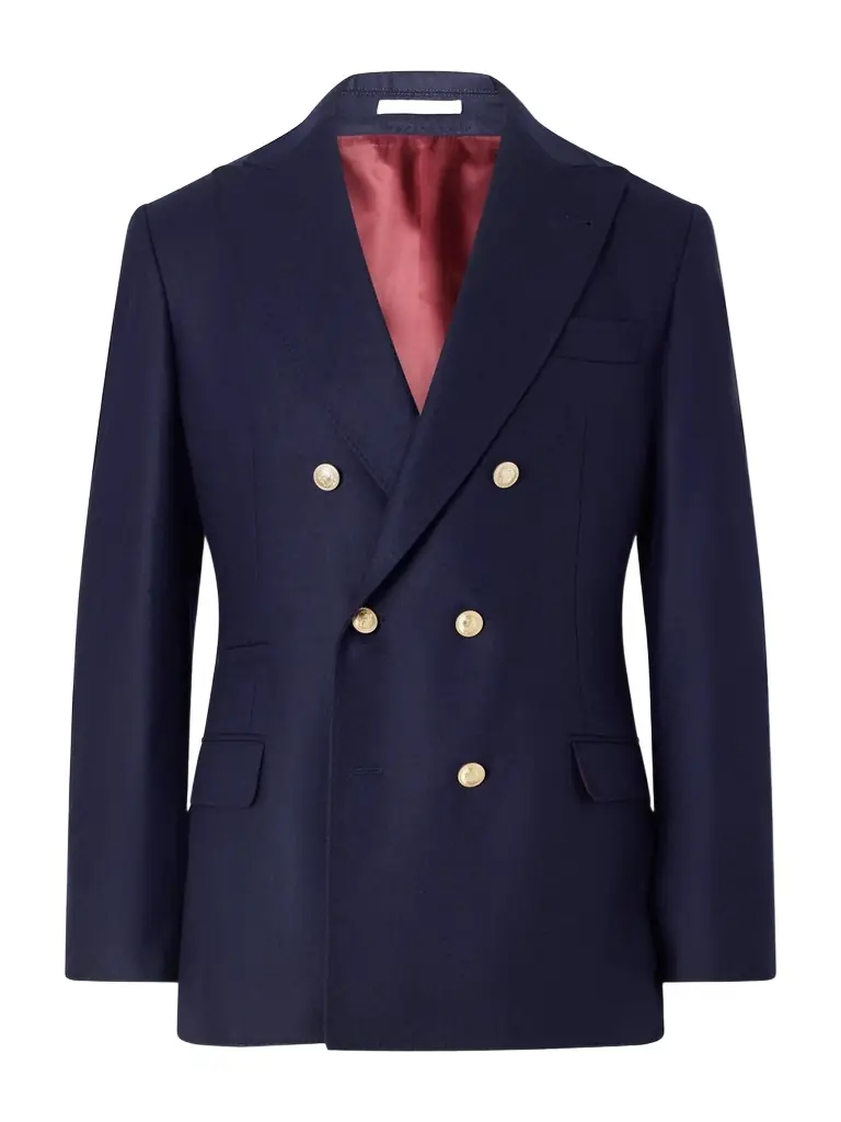 Brunello Cucinelli Double-Breasted Wool Blazer - Men