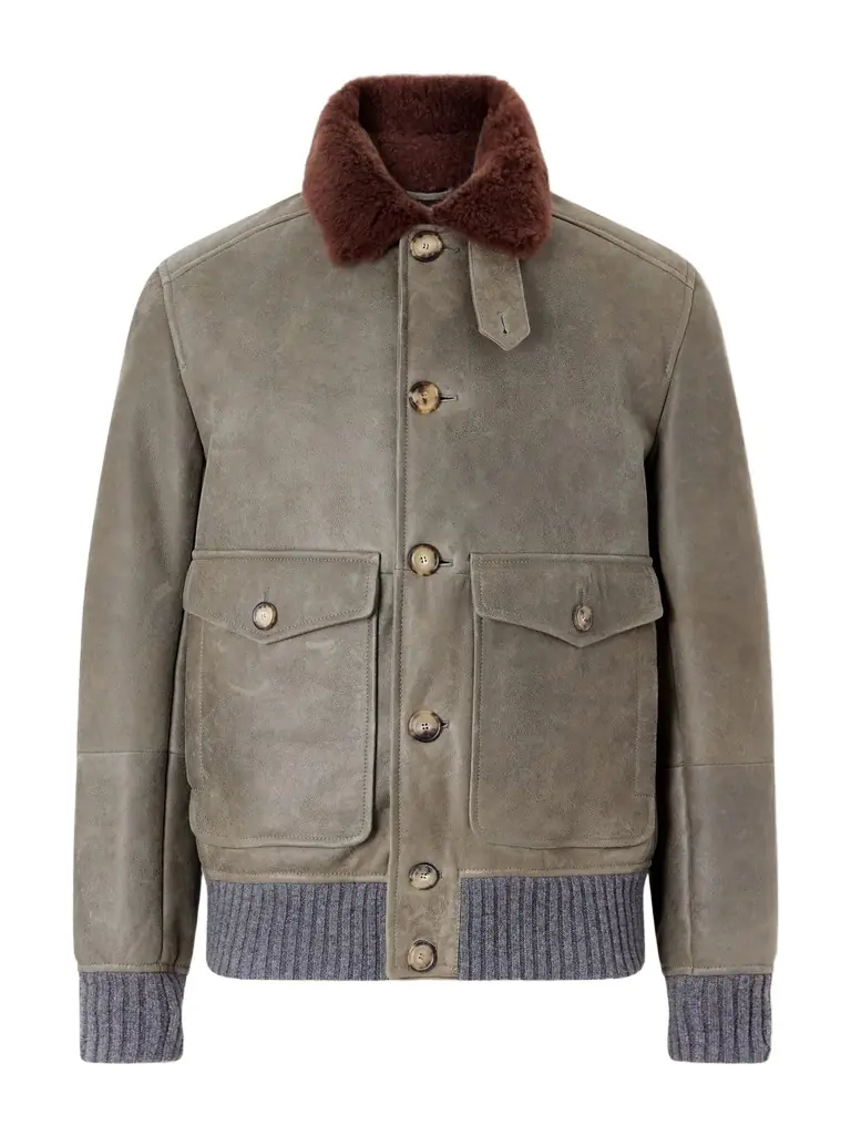 Brunello Cucinelli Shearling Bomber Jacket - Men