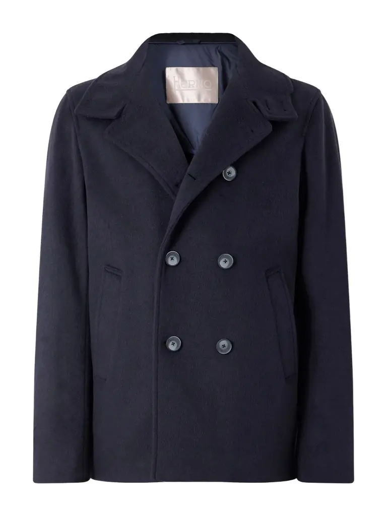 HERNO Double-Breasted Woven Coat - Men