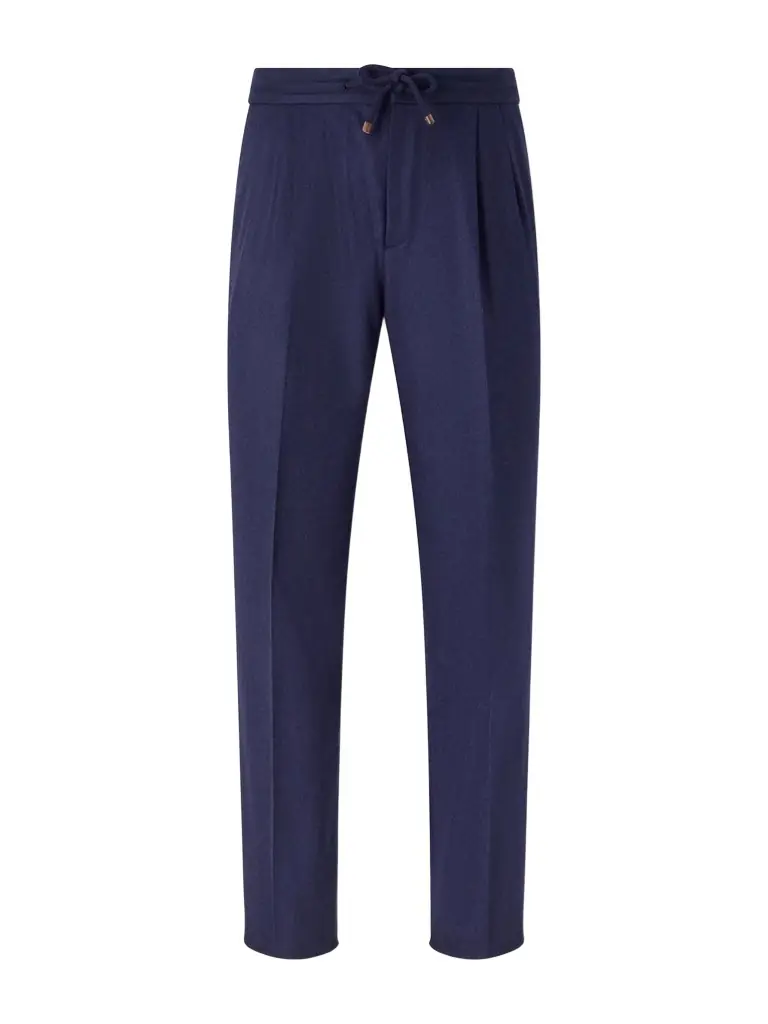 Brunello Cucinelli Tapered Pleated Virgin Wool-Flannel Drawstring Trousers - Men