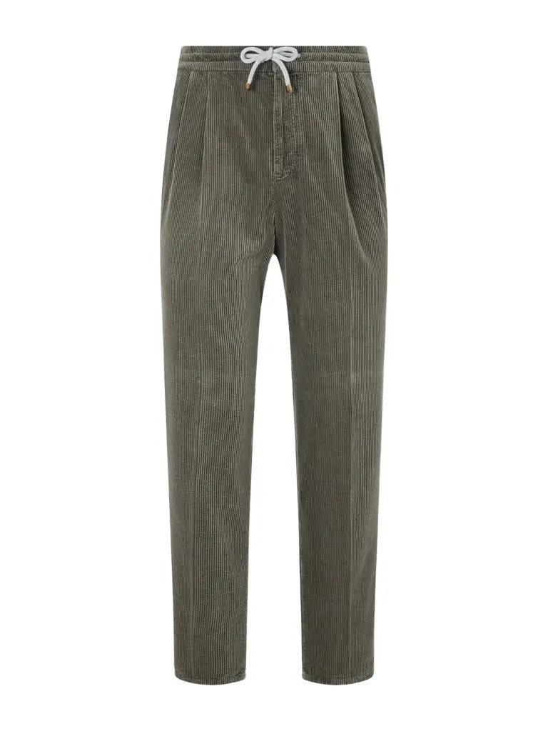 Brunello Cucinelli Straight-Leg Cotton-Corduroy Drawstring Trousers - Men