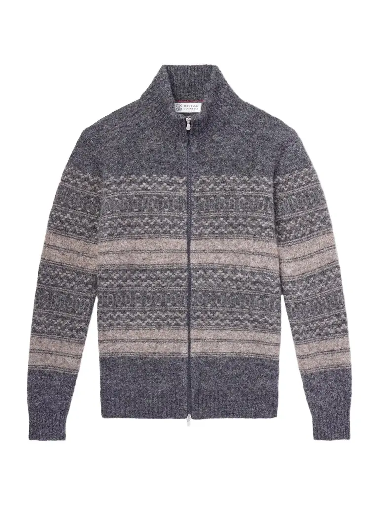 Brunello Cucinelli Alpaca-Blend Zip-Up Sweater - Men