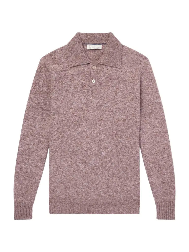 Brunello Cucinelli Alpaca-Blend Polo Sweater - Men