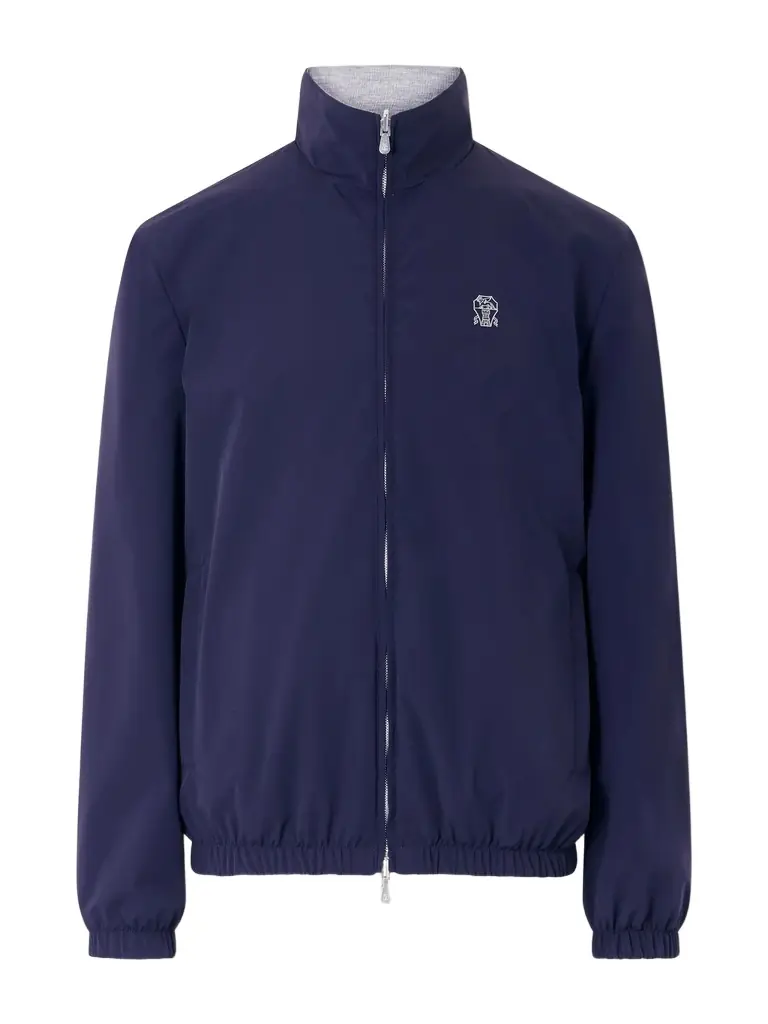 Brunello Cucinelli Logo-Embroidered Shell Blouson Jacket - Men