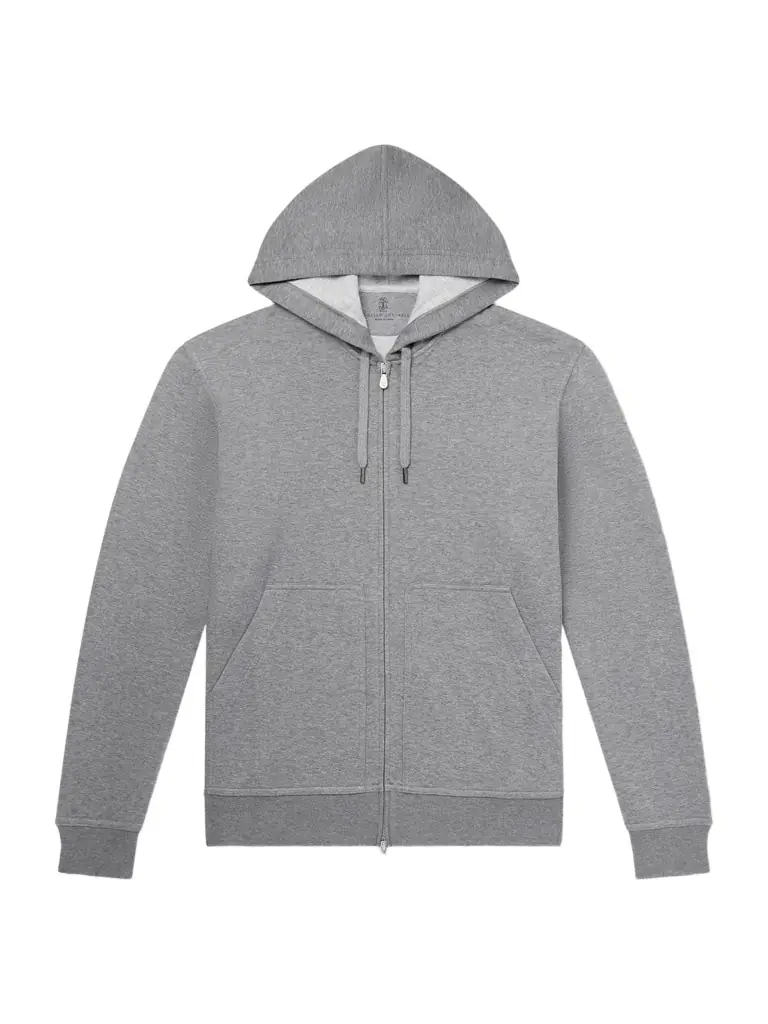 Brunello Cucinelli Cotton-Blend Jersey Zip-Up Hoodie - Men