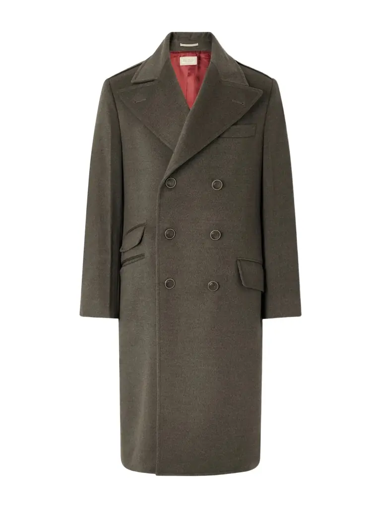 Brunello Cucinelli Virgin Wool Double-Breasted Coat - Men