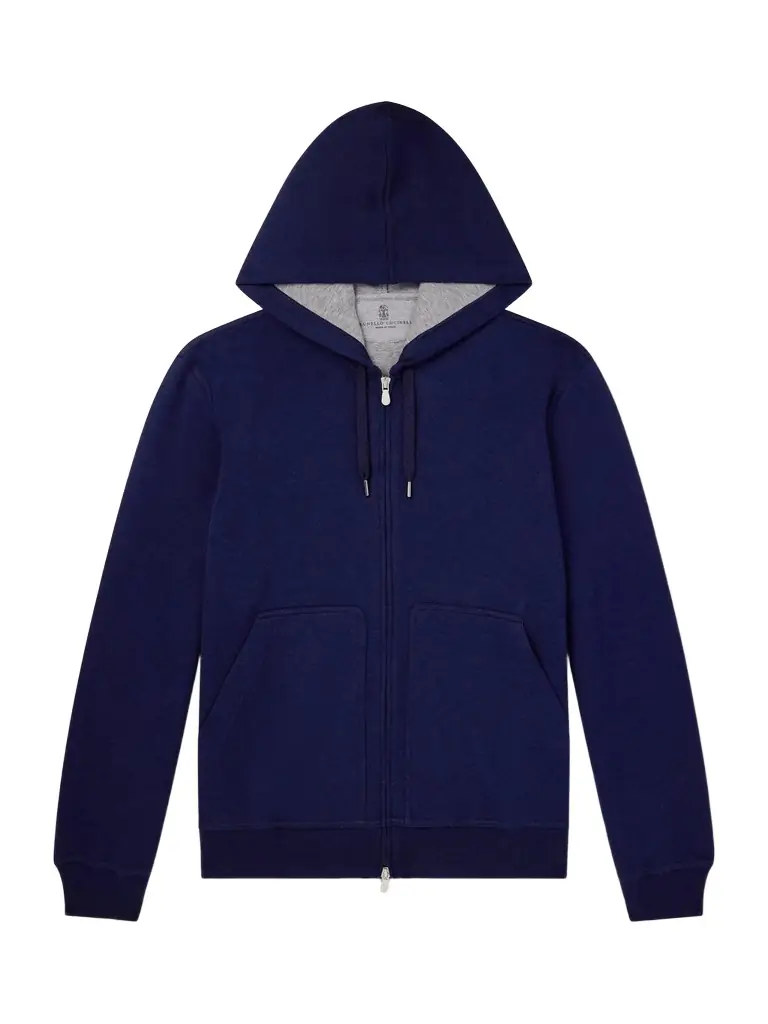 Brunello Cucinelli Cotton-Blend Zip-Up Hoodie - Men