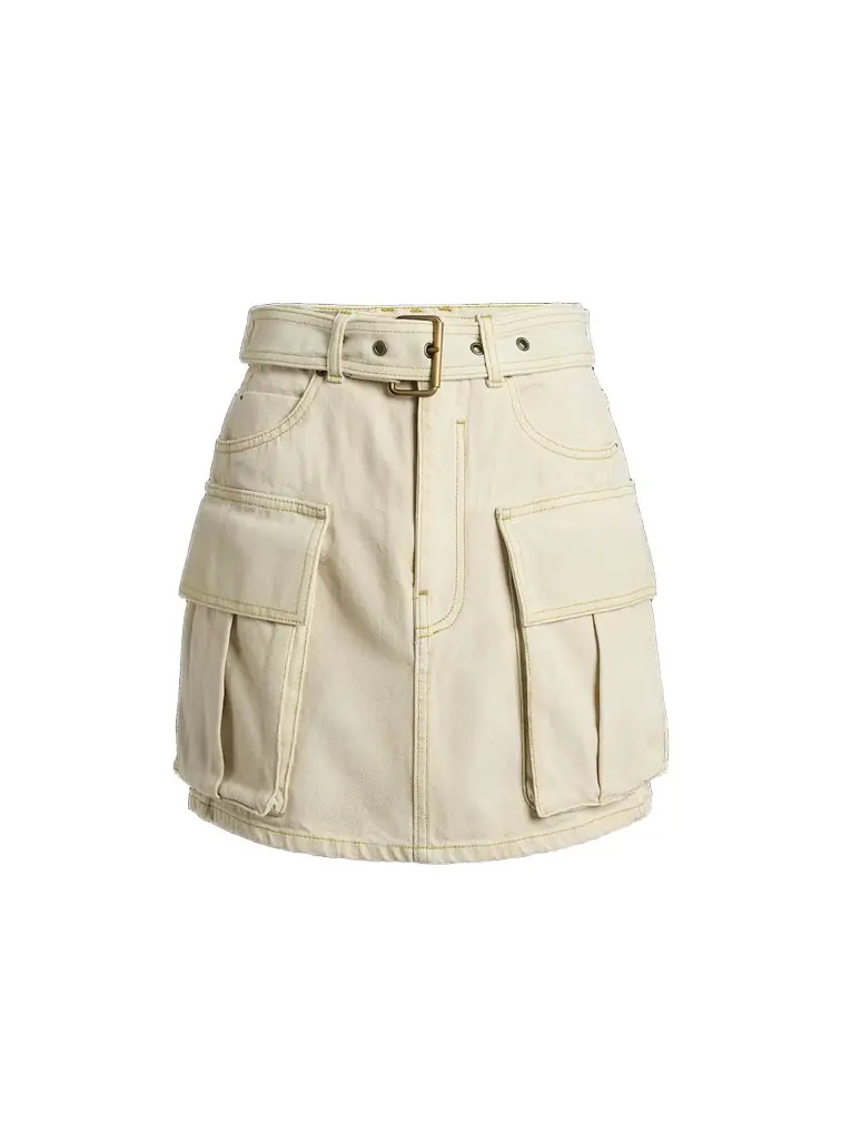 Balmain Faded denim skirt