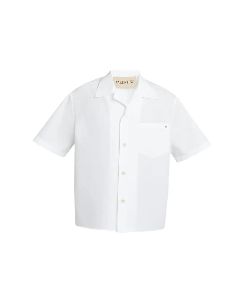 Valentino Garavani Men's Cotton Poplin Camp Shirt