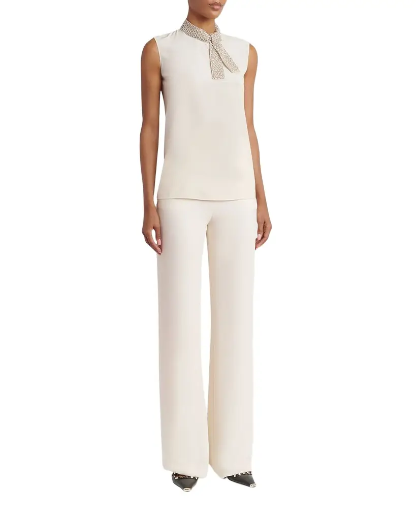 Valentino Garavani Silk Straight Trousers