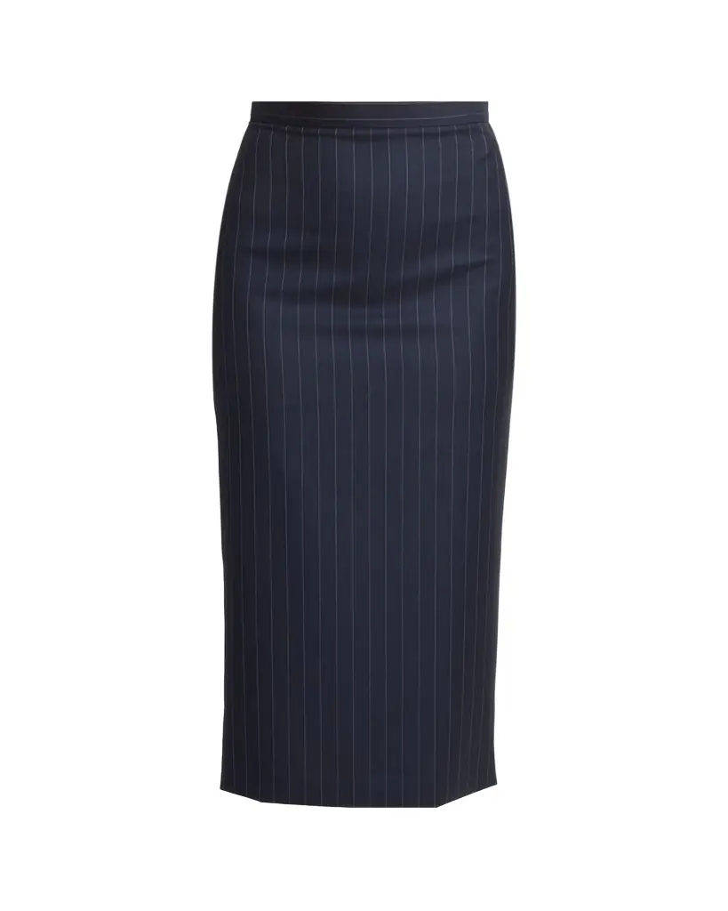 Givenchy Pinstripe Wool Pencil Midi Skirt