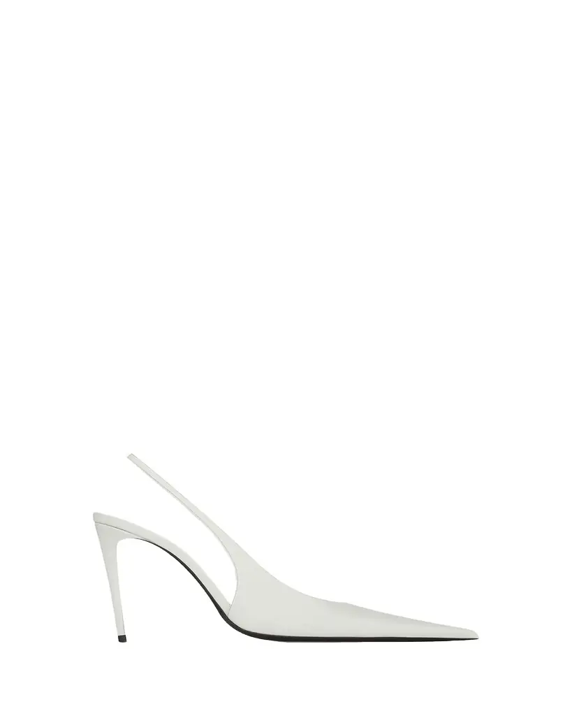 Saint Laurent 75mm Guermantes Leather Slingback Pumps