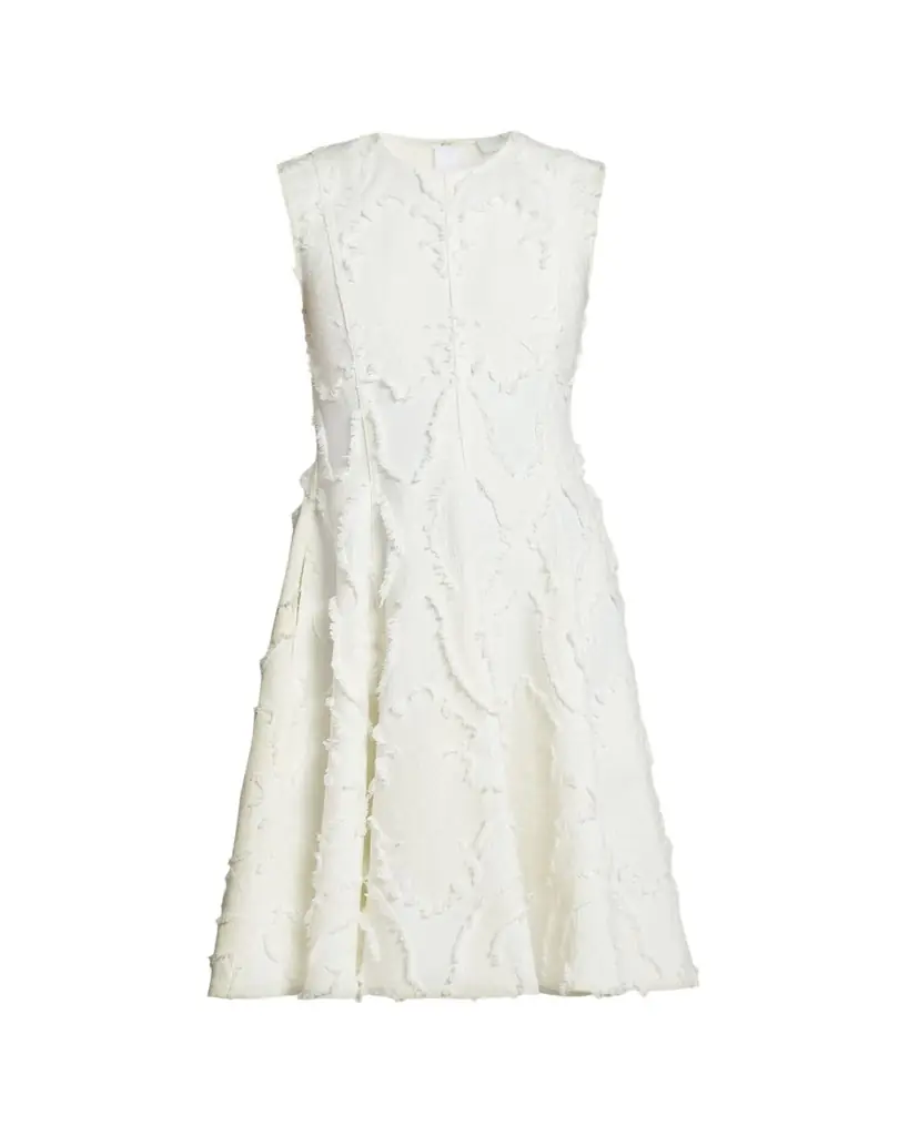 Erdem Textured Denim Fit-&-Flare Mini Dress