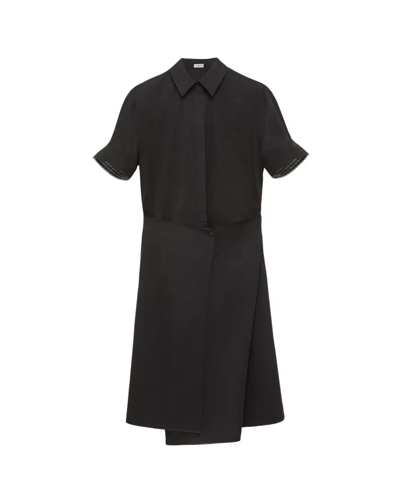 Loewe Wrapped Short-Sleeve Midi Shirtdress - Women's Clothing
