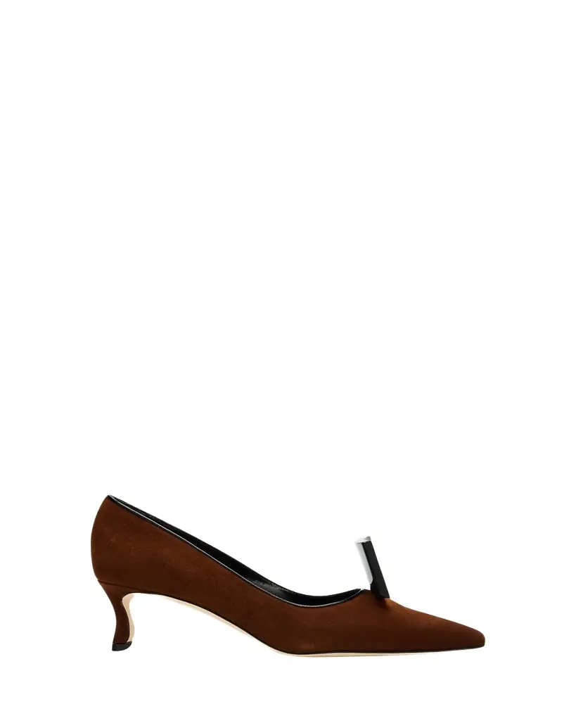 Manolo Blahnik 50mm Potoka Suede Pumps