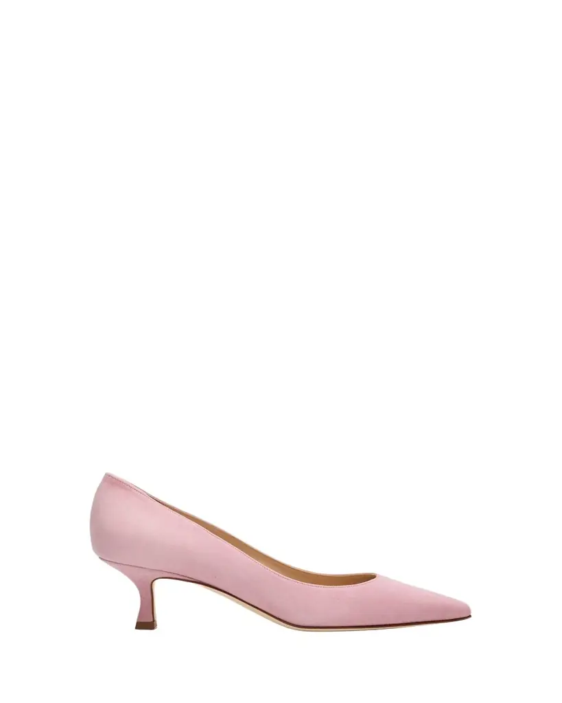 Manolo Blahnik Srila Suede Kitten Heel Pumps