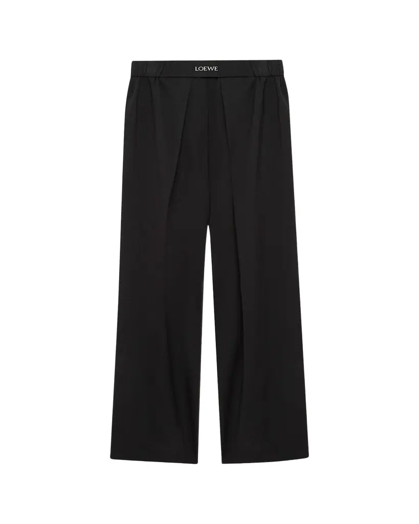 Loewe Logo Waist Asymmetric Pleated Pants
