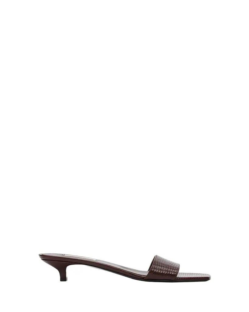 Toteme Lizard Leather Kitten-Heel Sandals