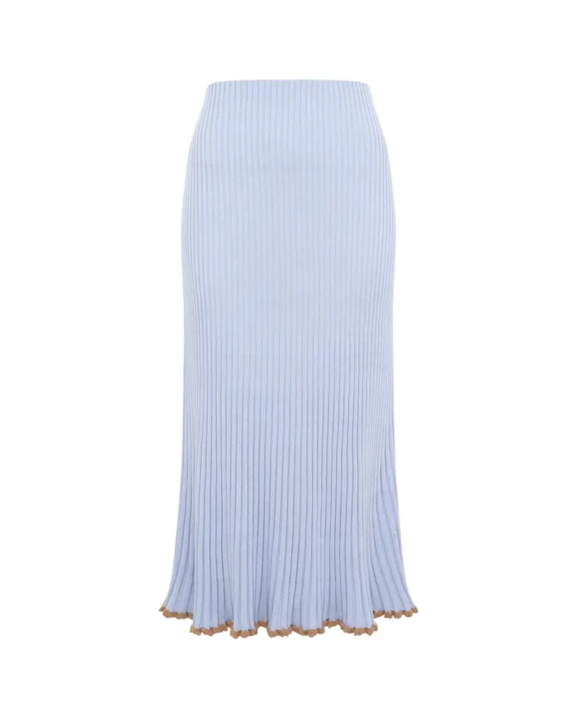 Gabriela Hearst Kavya Rib Knit Midi Skirt