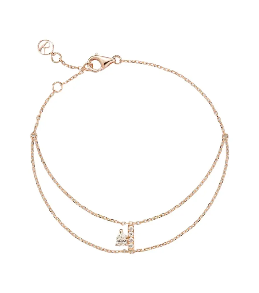 Repossi Letters 18kt rose gold bracelet with diamonds