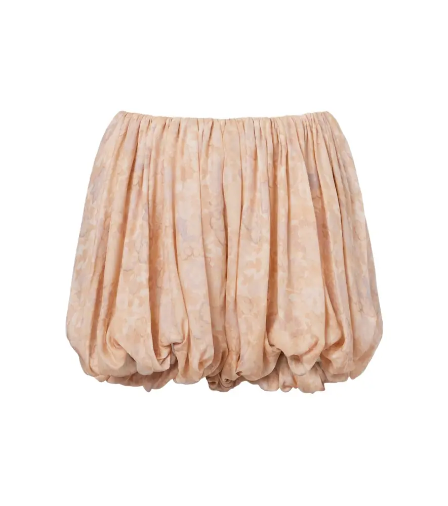 Chloe Chloé Floral pleated silk charmeuse shorts