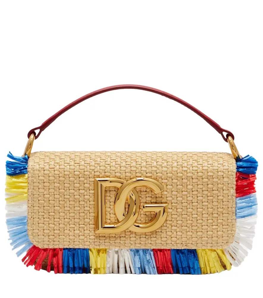 Dolce & Gabbana 3.5 Small raffia-effect crossbody bag
