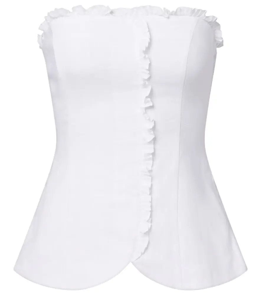 Posse Florence ruffled linen top