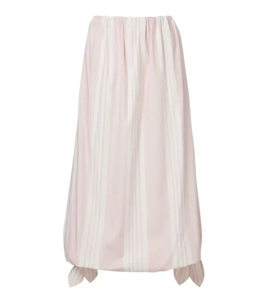 Posse Rosie striped cotton midi skirt