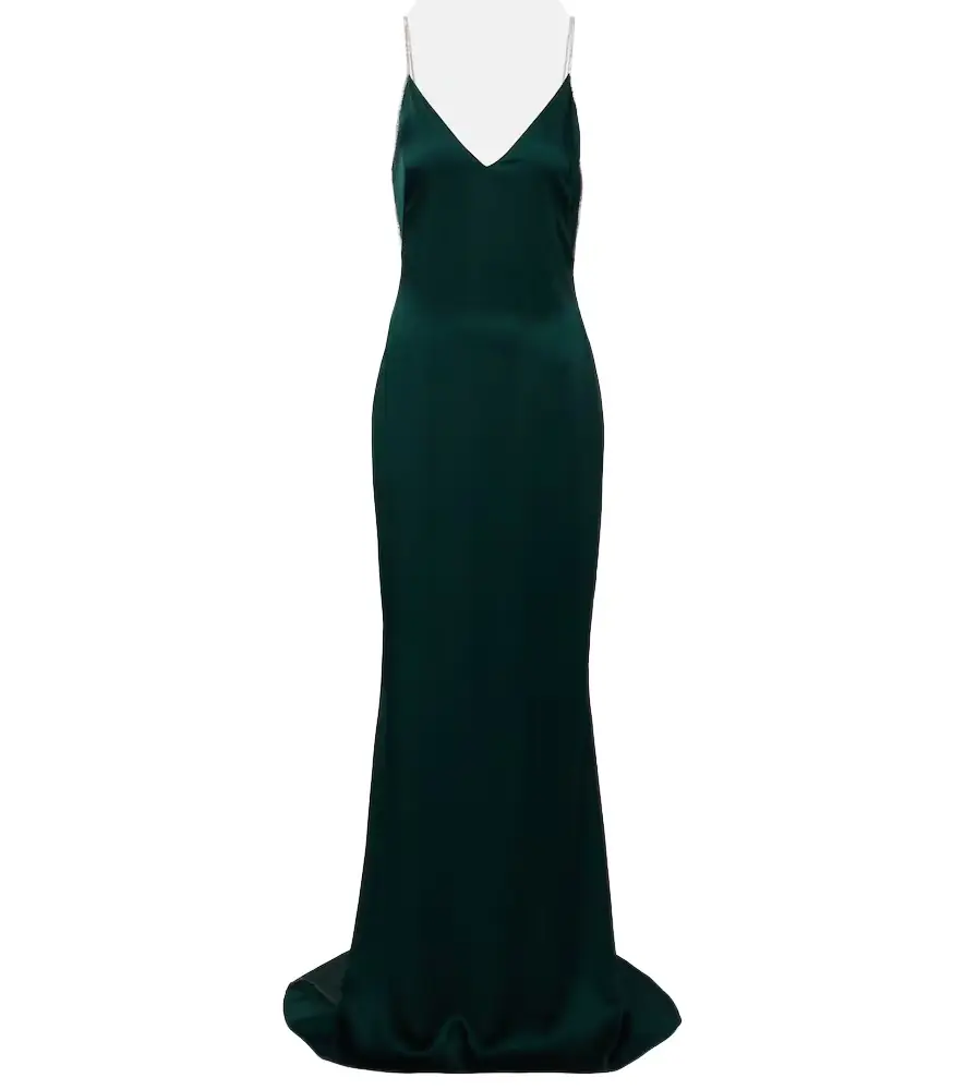 Tom Ford Crystal-embellished satin slip dress