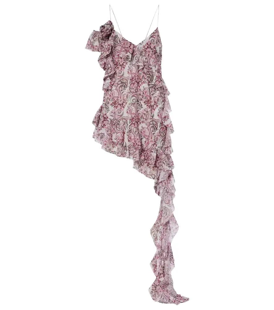 Bananhot Zoe floral ruffled asymmetric minidress