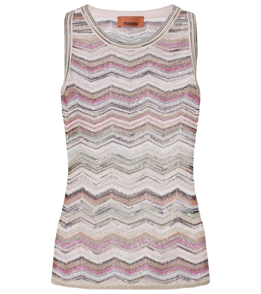 Missoni Zigzag sequined lamé top