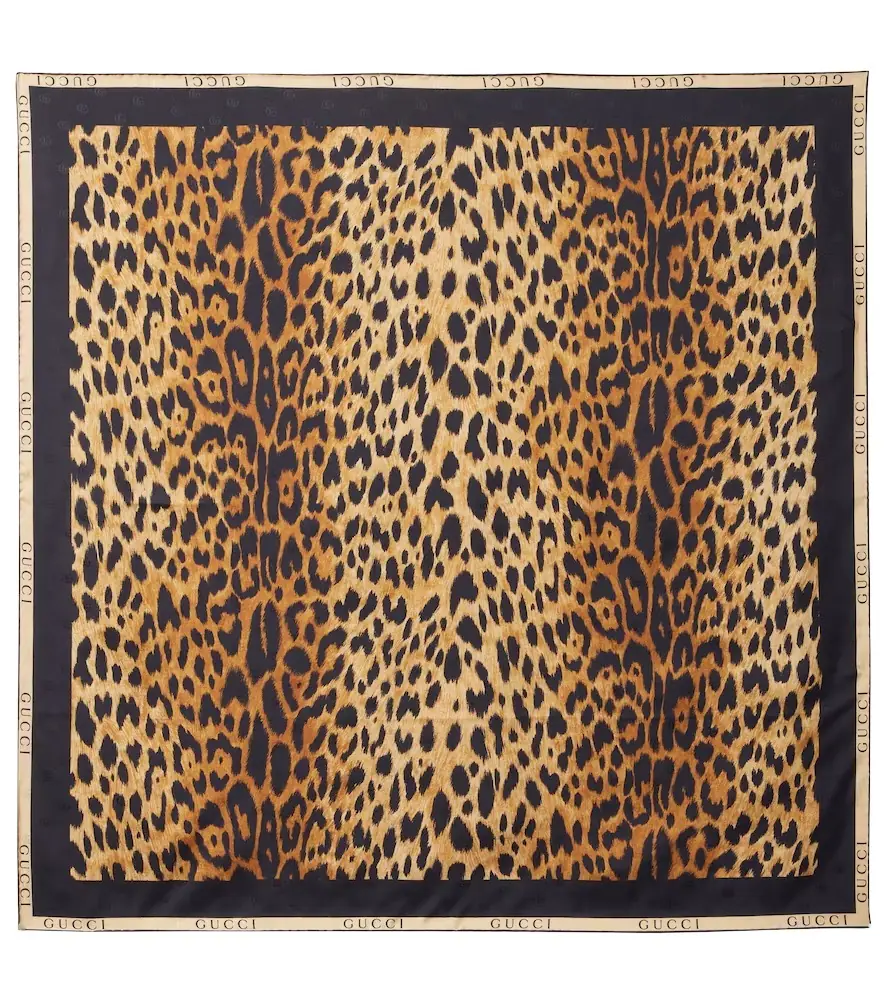 Gucci Leopard-print silk twill scarf