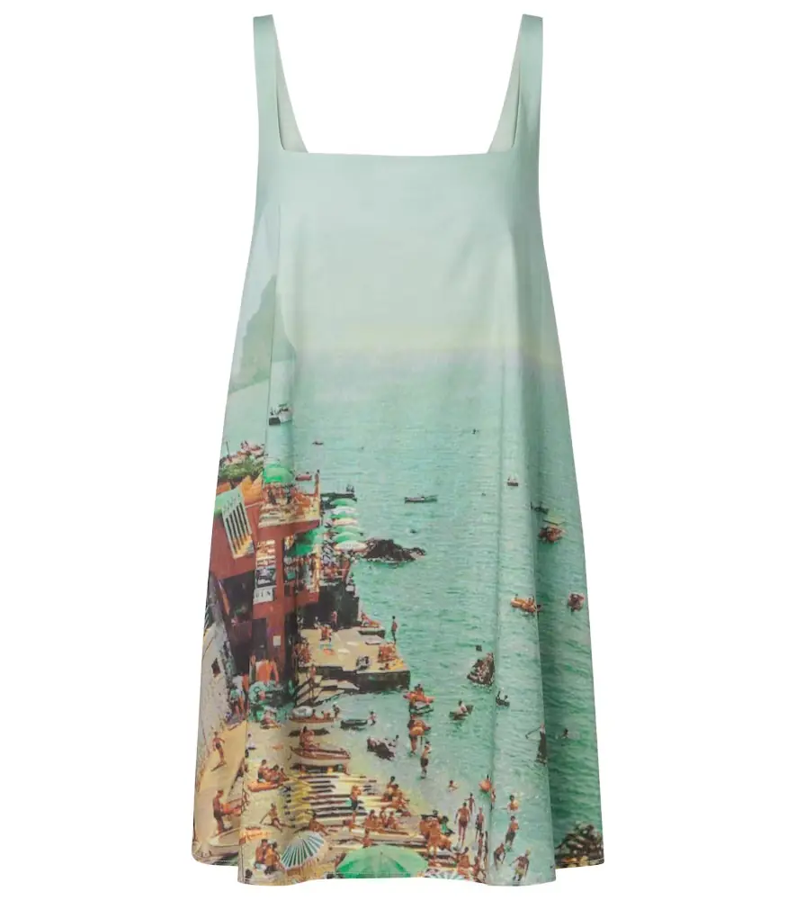 Staud Brio printed cotton minidress