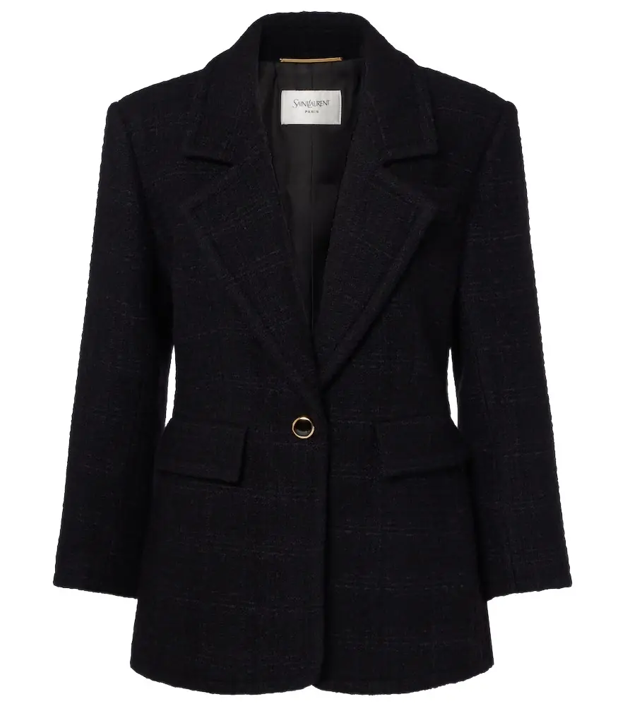 Saint Laurent Wool-blend tweed jacket