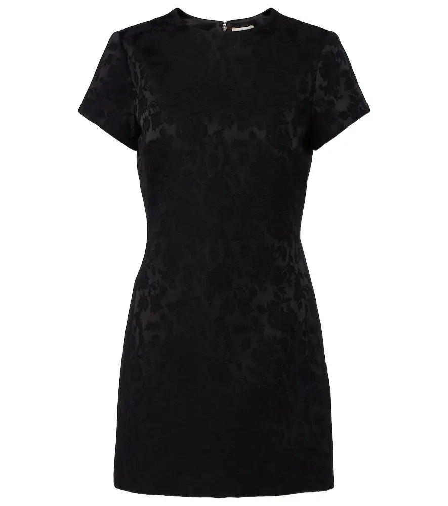 Saint Laurent Devoré floral cotton-blend minidress - Women's Clothing