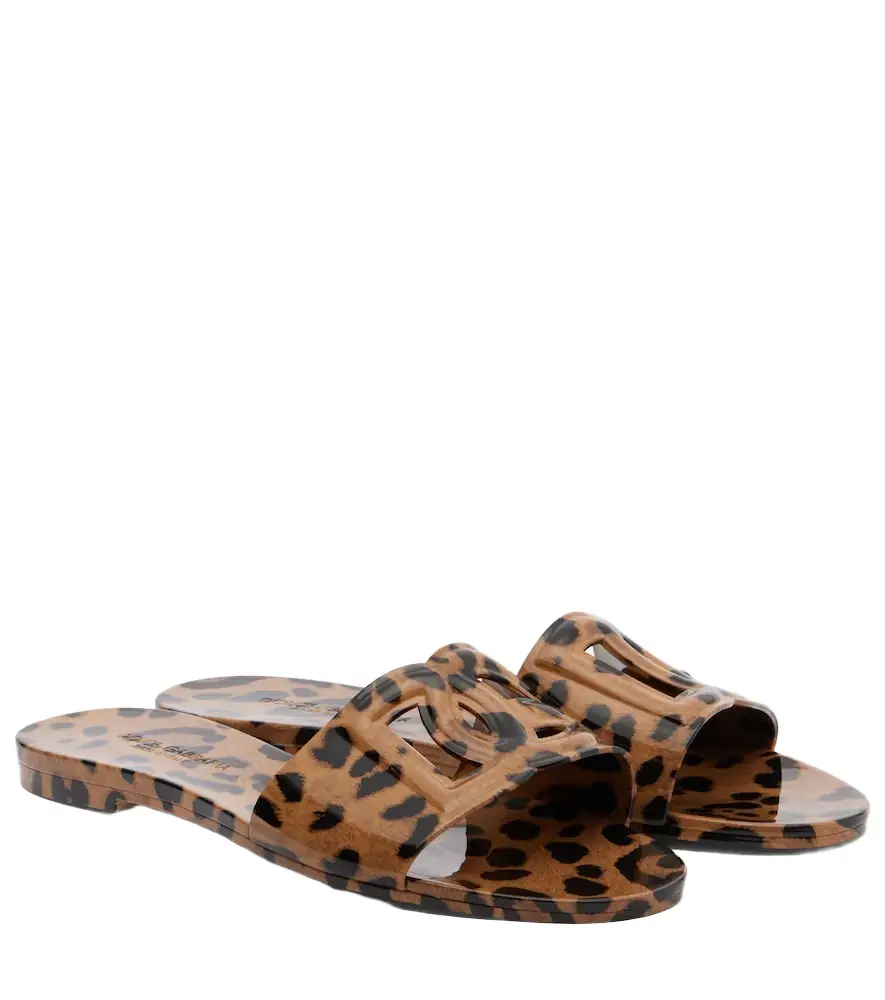 Dolce & Gabbana DG leopard-print slides