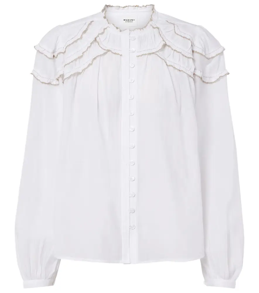 Marant Etoile Christa ruffled cotton-blend blouse