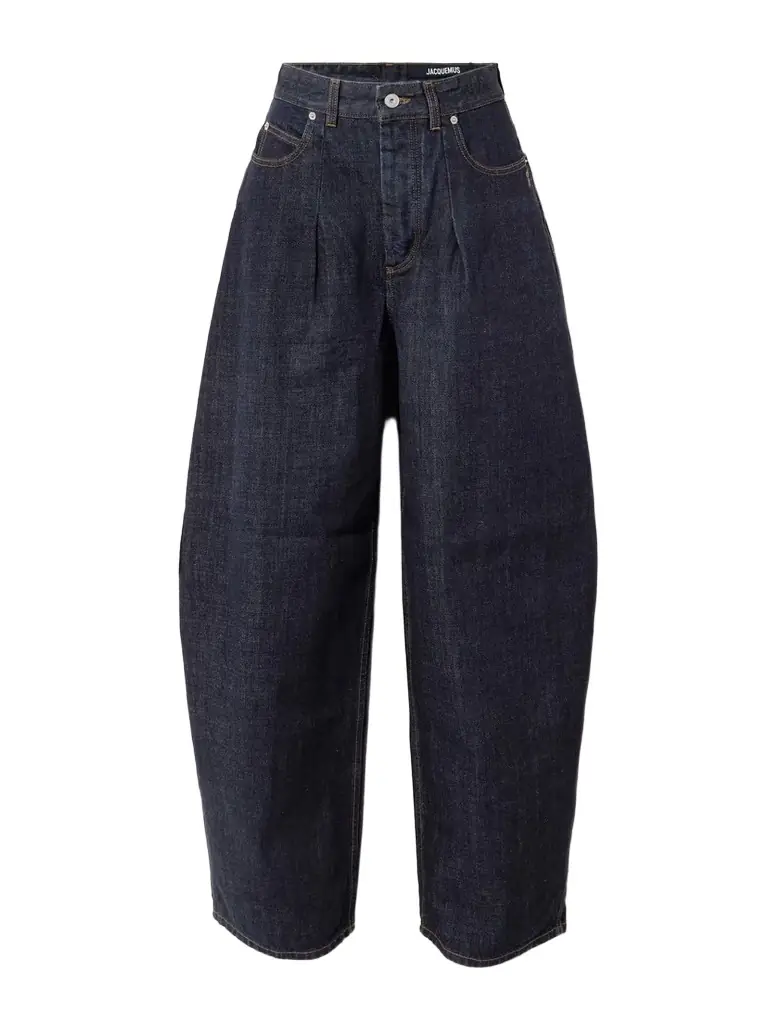 Jacquemus The Ovalo De-nîmes Pleated High-rise Barrel-leg Jeans