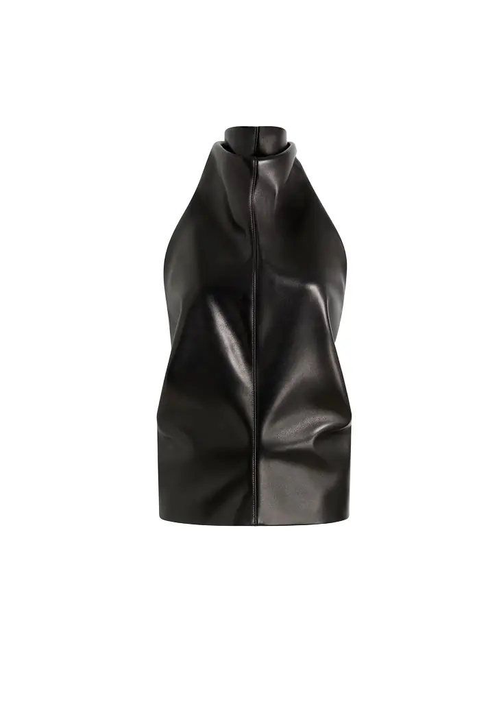 Khaite Rone Top In Black Leather