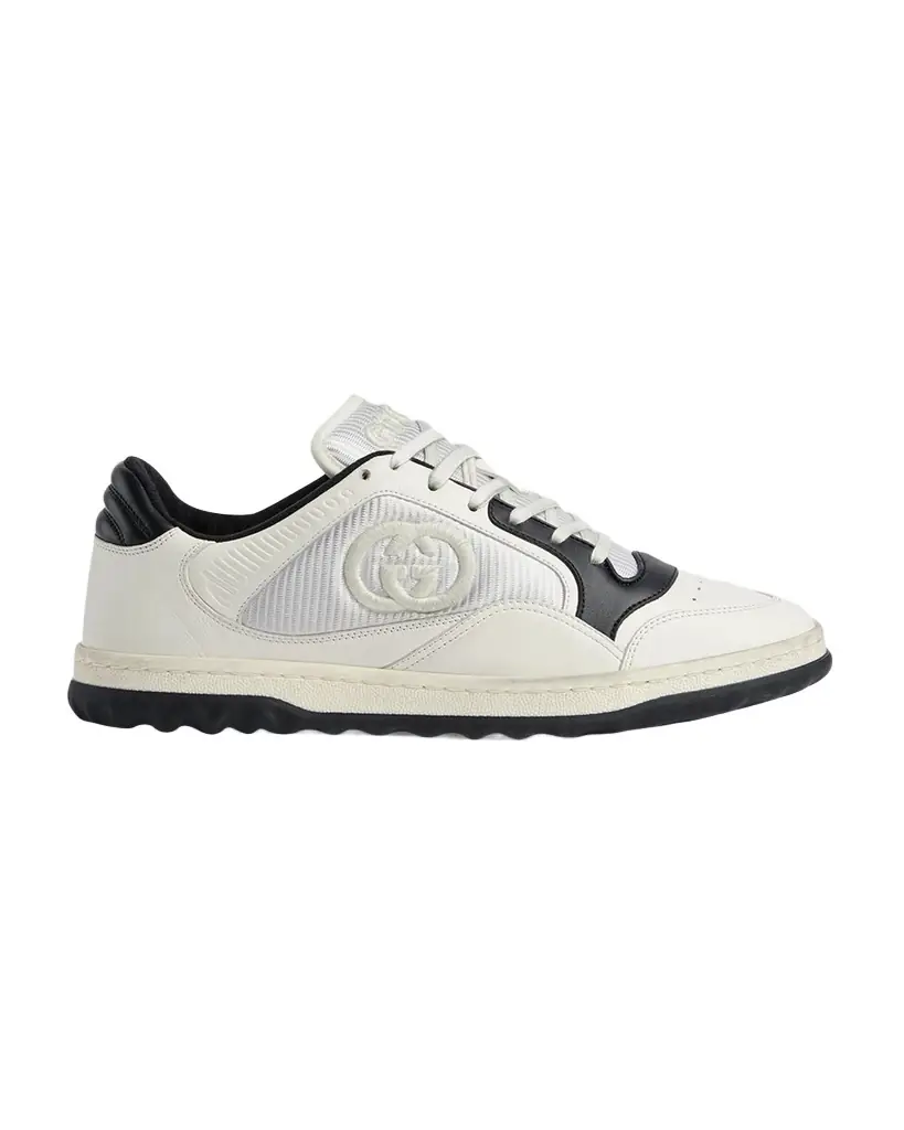 Gucci Men 's Mac 80 Embroidered GG Leather Low Top Sneakers - Men's Shoes