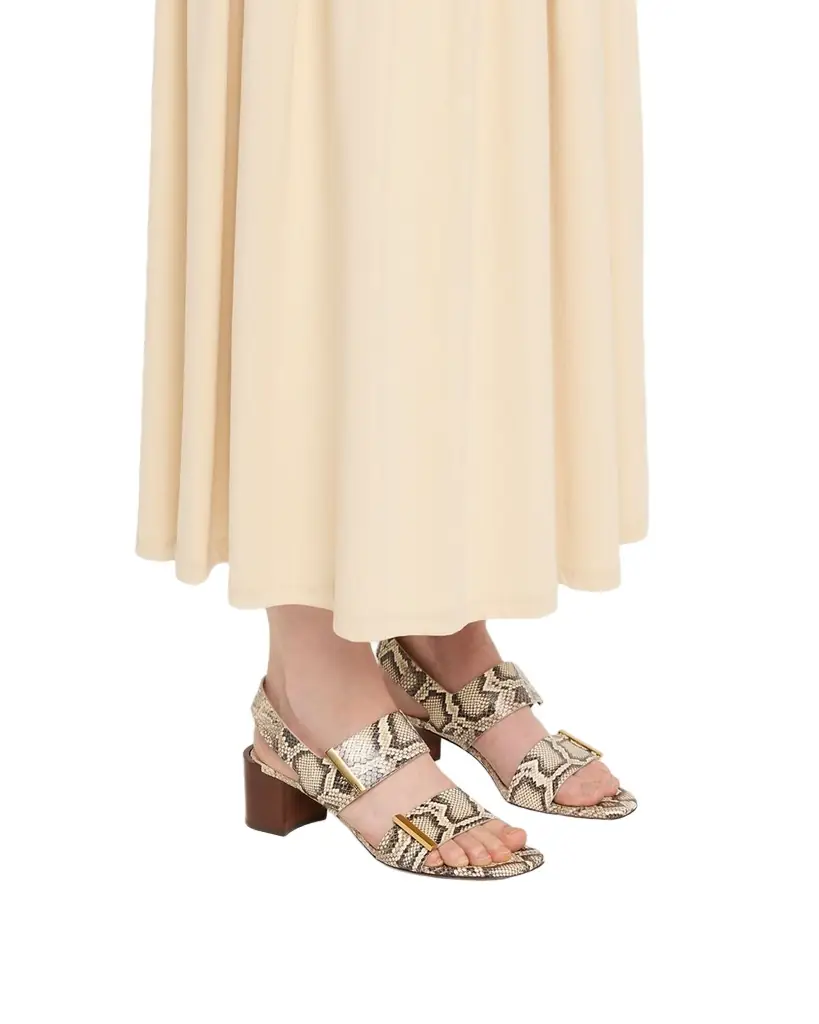 Tod 's Snake-Printed Leather Block-Heel Sandals