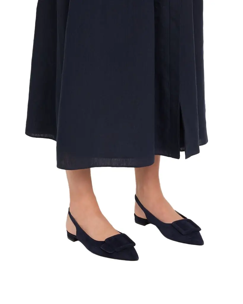 Manolo Blahnik Maylura Suede Slingback Ballerina Flats