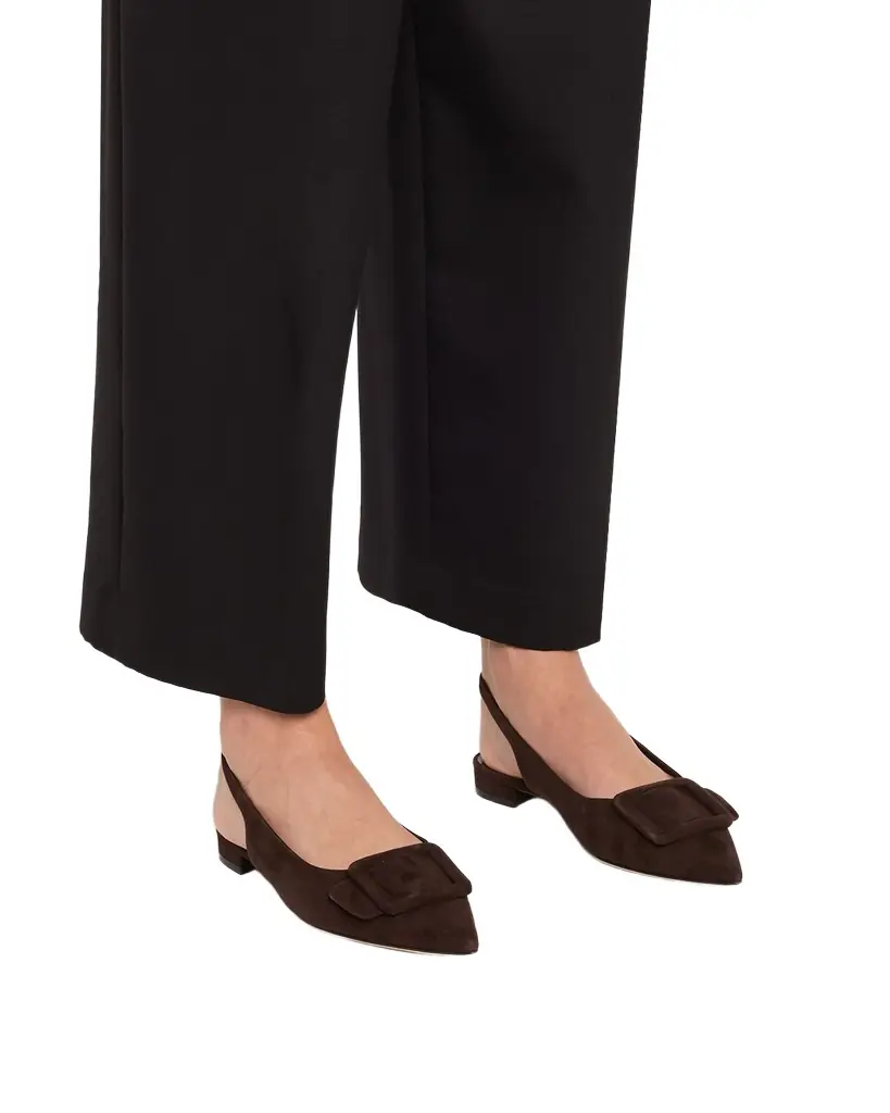 Manolo Blahnik Maylura Suede Slingback Ballerina Flats
