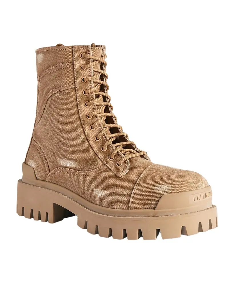 Balenciaga Men 's Combat Strike Lace-Up Boots - Men's Shoes