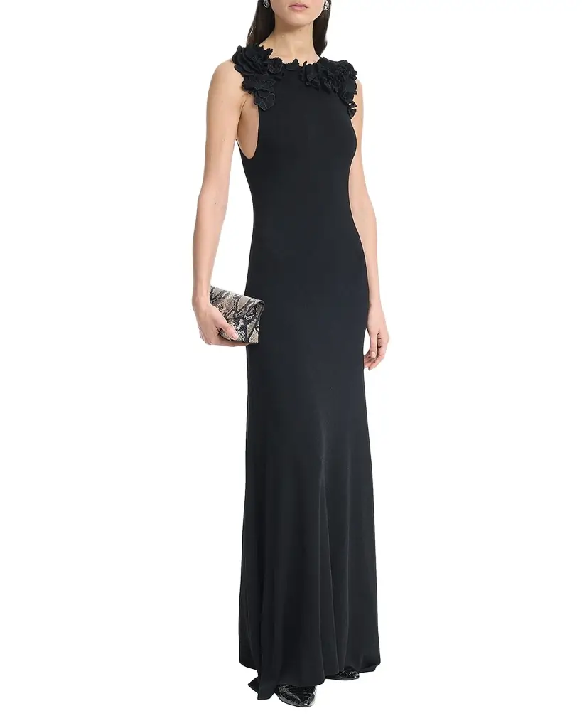 Altuzarra Woolfe Floral Appliqué Maxi Dress