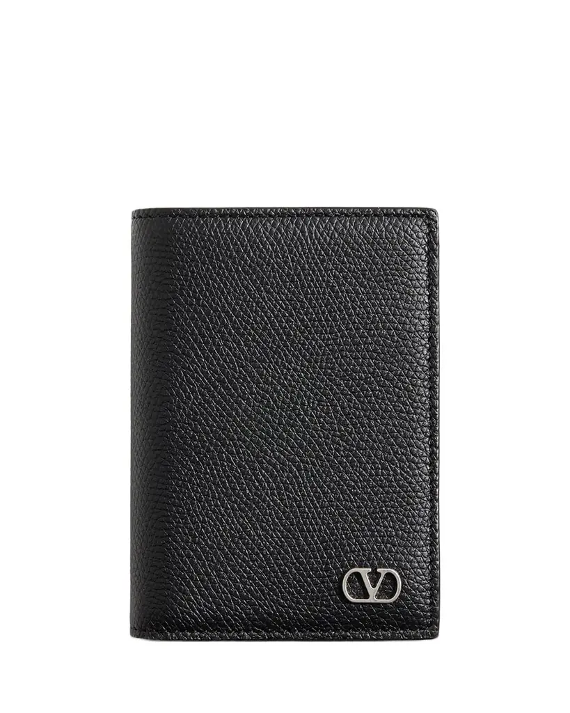 Valentino Garavani Men 's VLogo Signature Card Holder in Grainy Calfskin