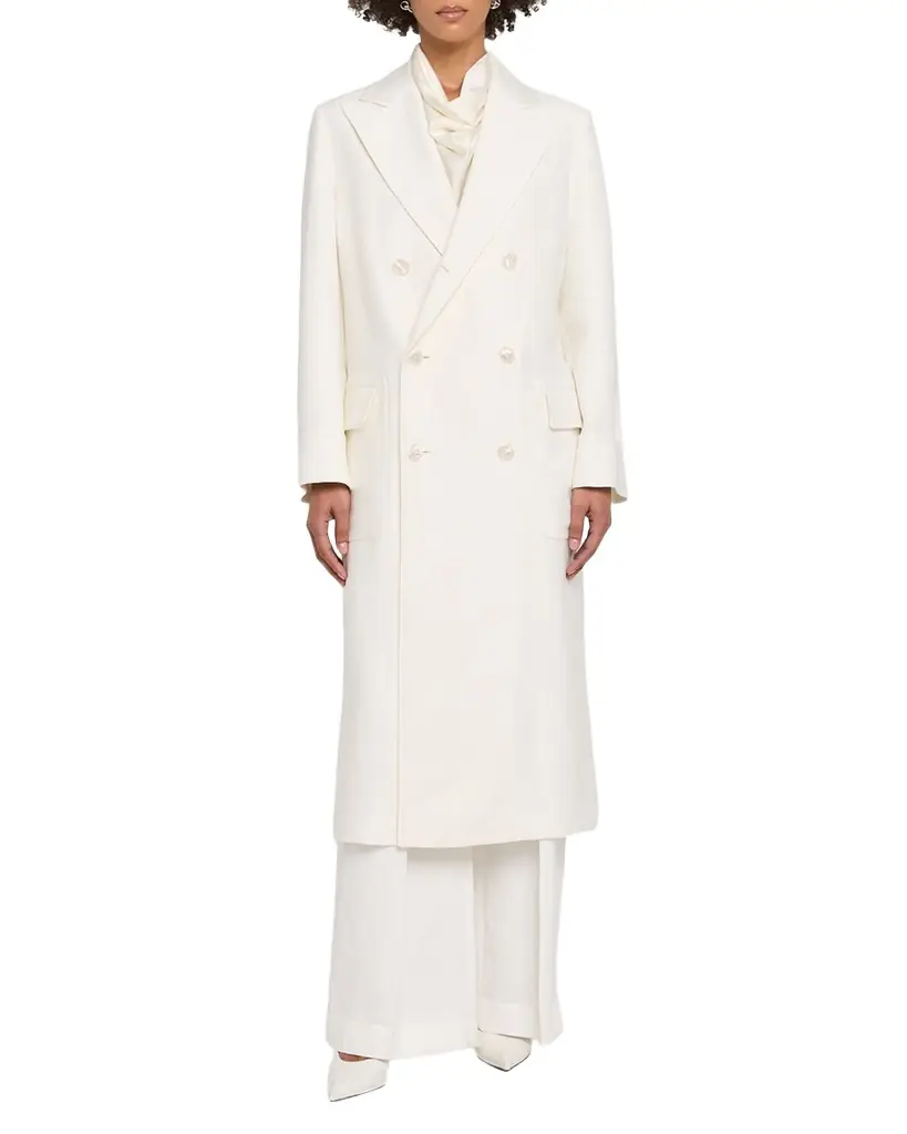 Ralph Lauren Collection Linen Double-Breasted Coat