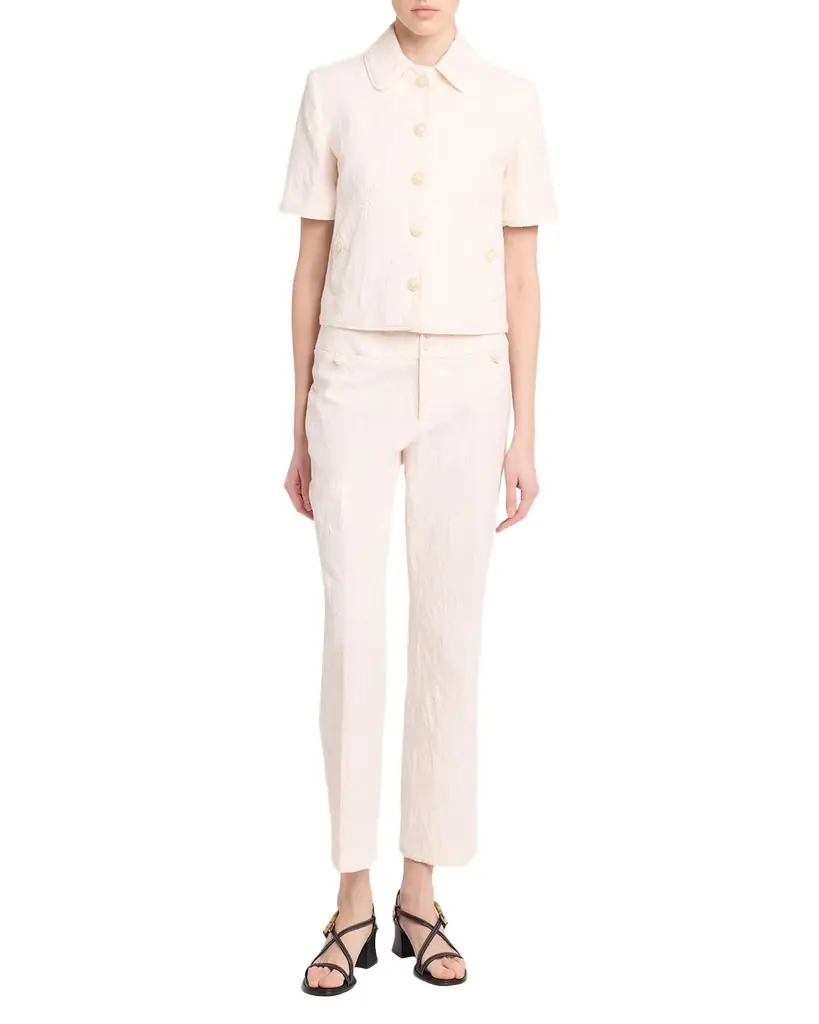Etro Floral Jacquard Straight-Leg Ankle Trousers