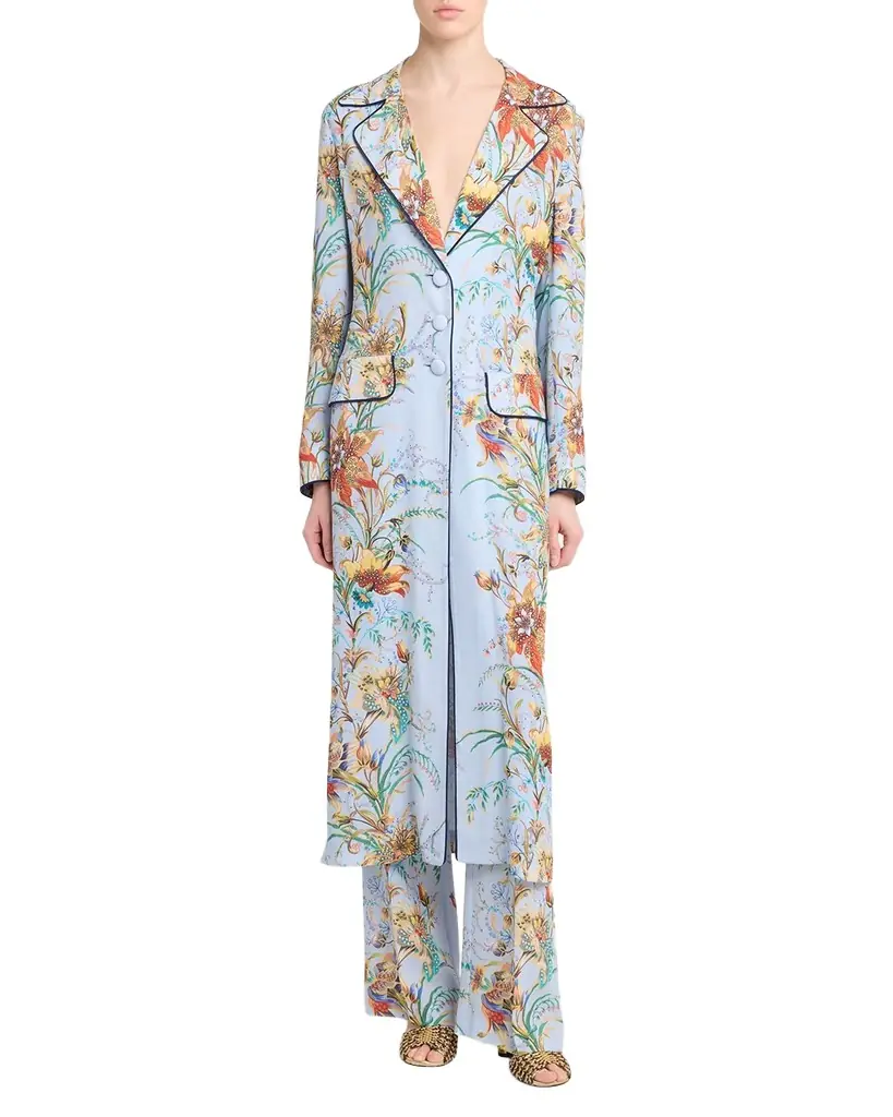 Etro High-Rise Floral-Print Bootcut-Leg Trousers