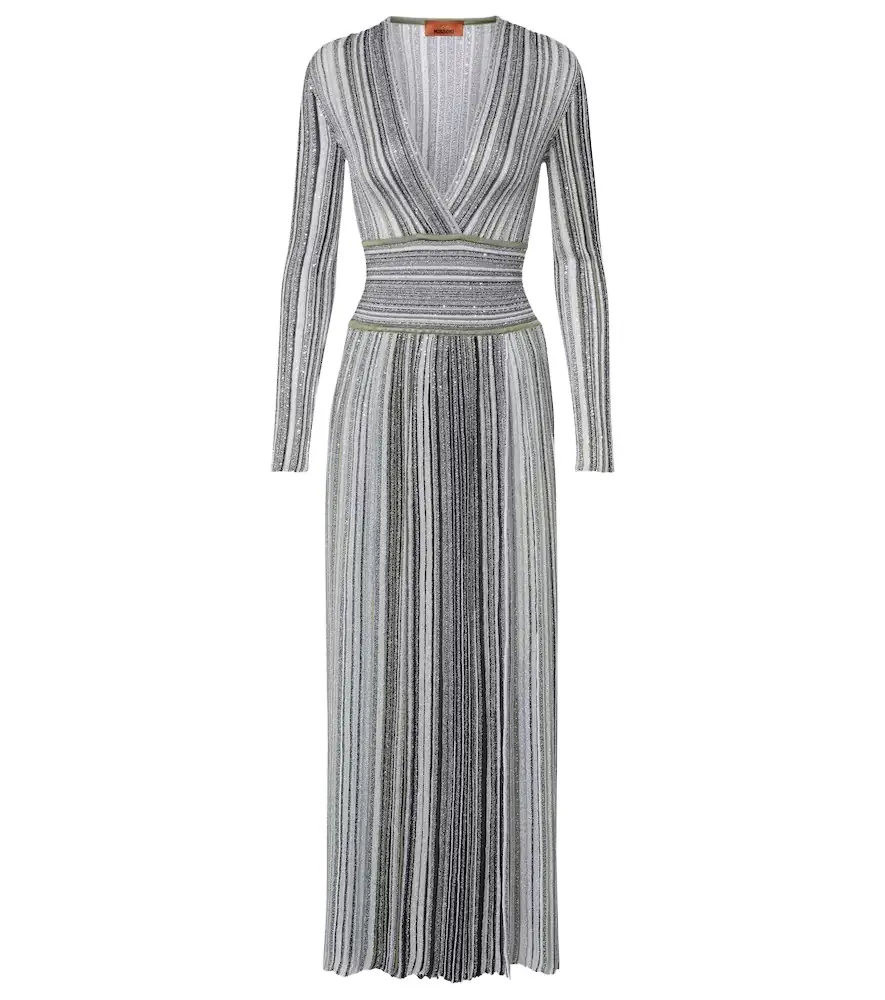 Missoni Striped lamé maxi dress